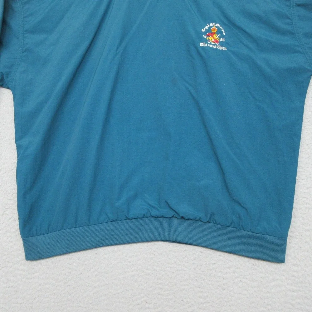 Vintage 1993 Royal St Georges Open Pullover Jacket Mens XL Blue Golf Headwind